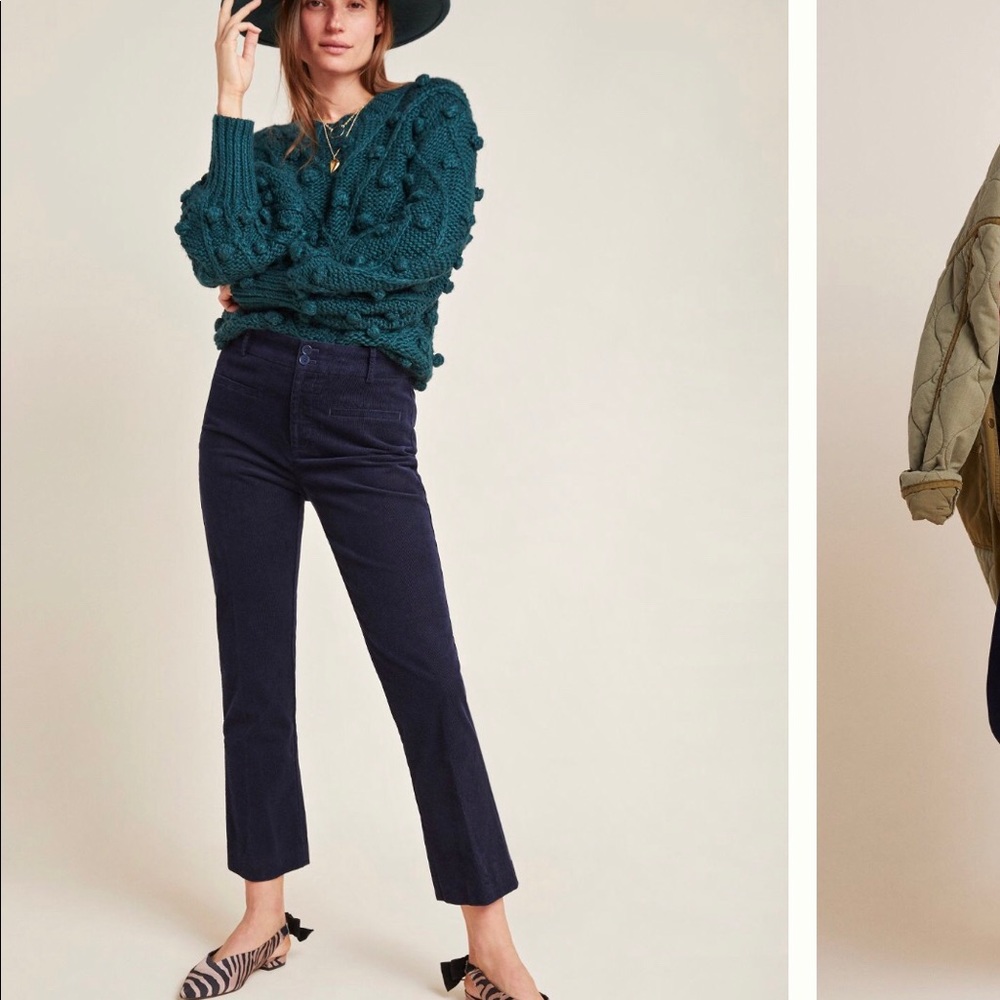 Anthropologie navy corduroy pants
